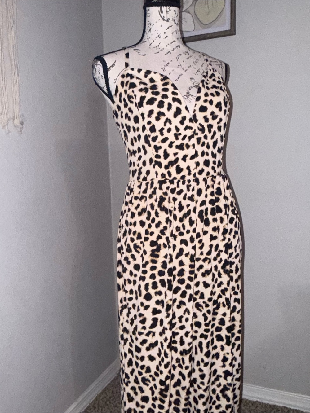 Express Leopard Print Spaghetti Strap Maxi Jumper